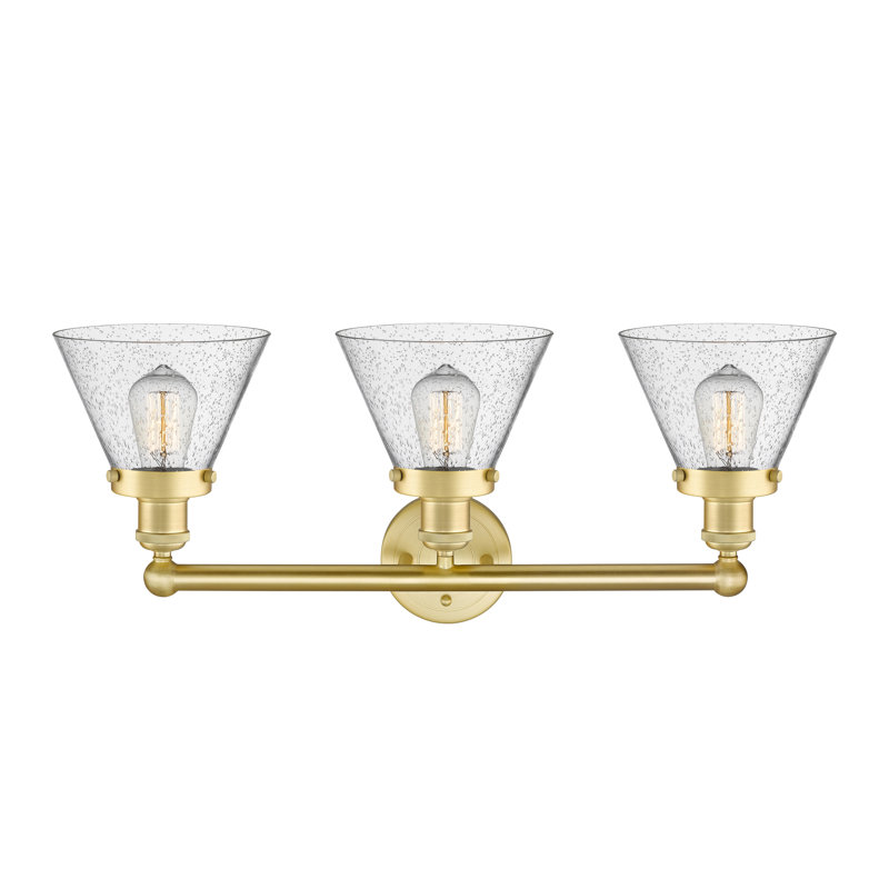 Éclairage pour meuble-lavabo à intensité variable 3 lumières Aritzy, Bullé, Or satiné