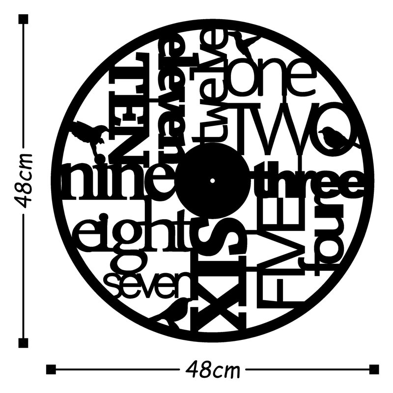 Horloge murale 19 po Lowther, Noir / argent