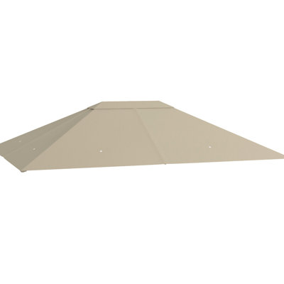 Outdoor 10' X 13' Gazebo Canopy Replacement, Protected Khaki With Ventilation And Drainage Holes Uv30+ Drains