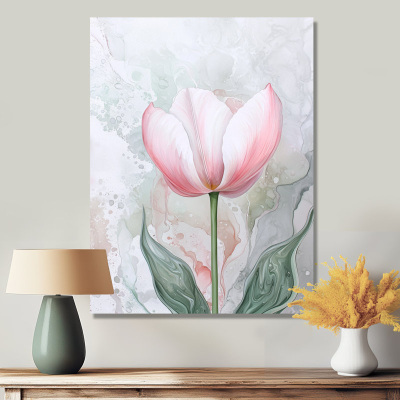 Fleur éternelle de tulipe - décoration murale florale en métal, impression de tulipe, H 20 po x l 12 po x P 0,84 po