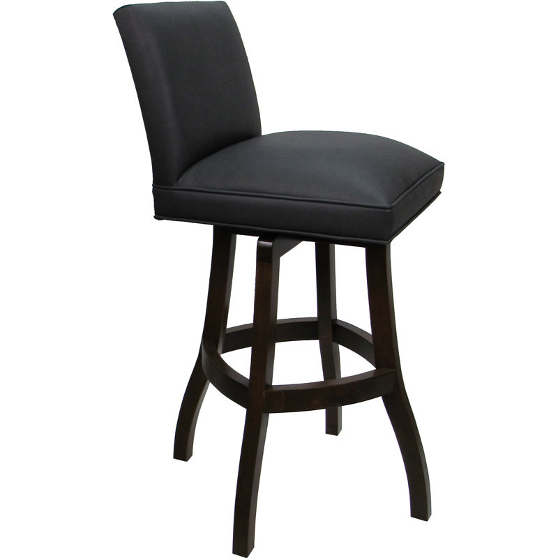 Tabouret de bar pivotant en bois sur base en S, Beige, Noyer foncé, Counter Stool (26" Seat Height)