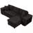 L-Shape Sectional Sofa with Storage Chaise and 2 Stools-1496205193