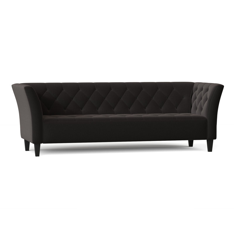 Carruth 91'' Upholstered Sofa, Bella Asphalt Performance Velvet