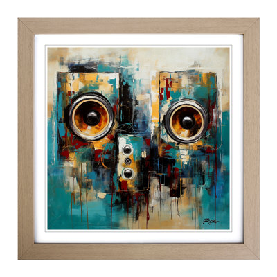 Speakers Abstract Expressionism - Framed Print
