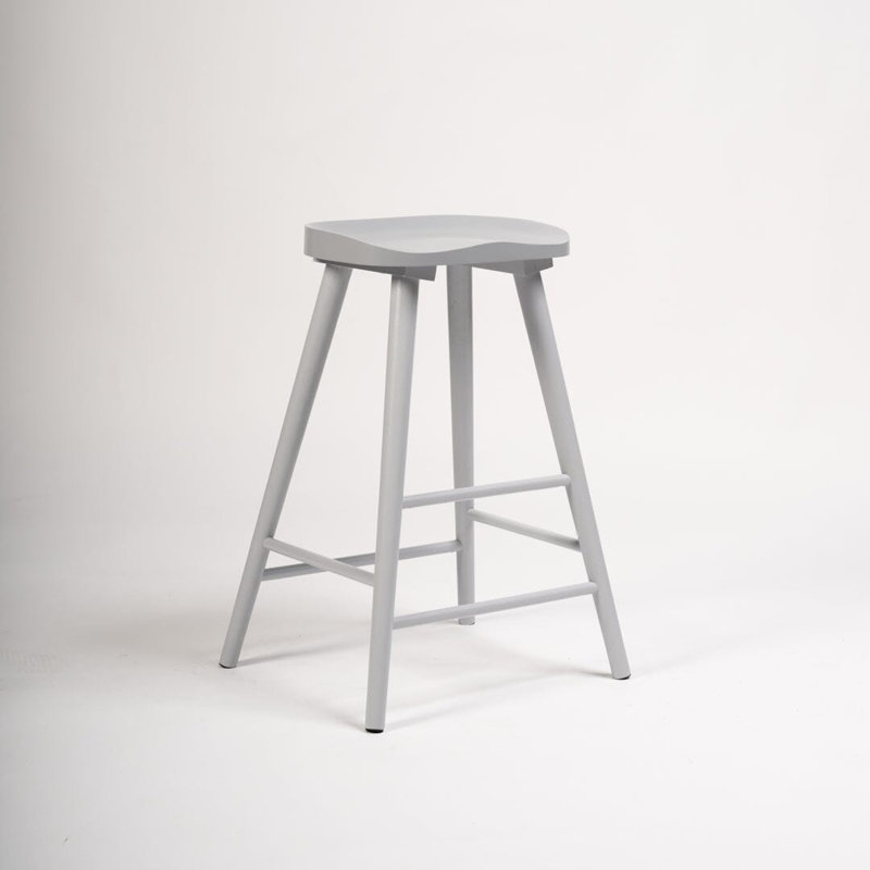 Migdalia Solid Wood Counter Stool, Grey