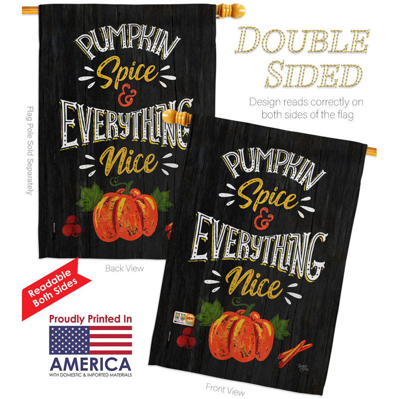 Drapeau de maison en polyester 40 po x 28 po Pumpkin Spice