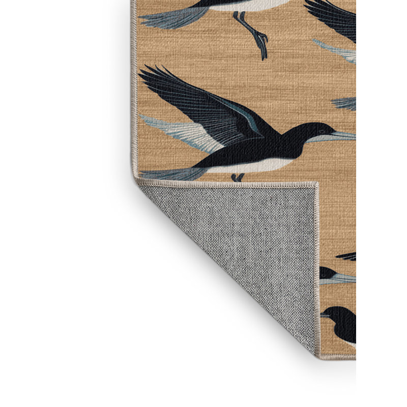  Washable Smooth billed Ani Birds Area Rug, Runner 2' x 4'