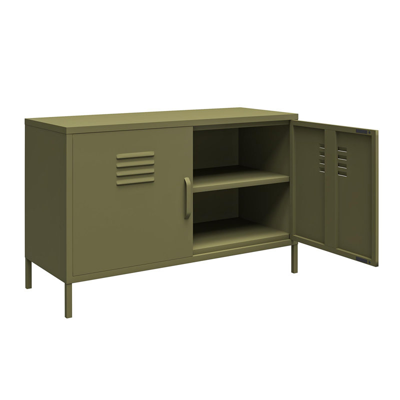 2-door metal locker accent cabinet, Olive Green