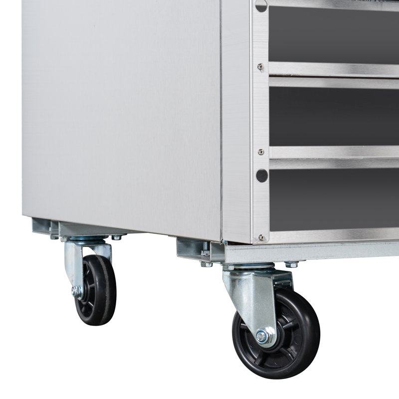 54'' Stainless Steel Double Door Commercial Refrigerator with Glass Doors