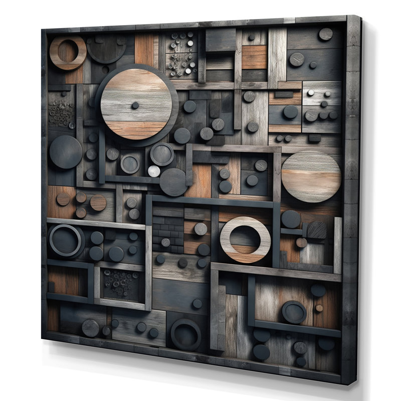 Cubic Geometric Dreams IV, Toile tendue, H 16 po x l 16 po x P 1 po