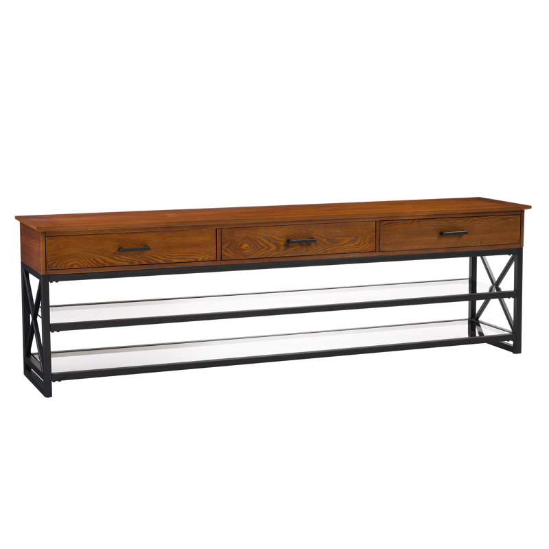 Majeski Unfinished TV Stand for TVs up to 88", Cherry Brown