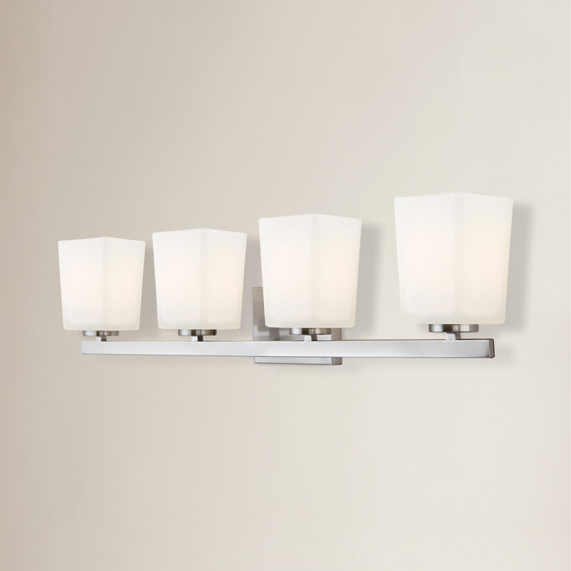Éclairage pour salle de bain 4 lumières Cartwright, Nickel brossé