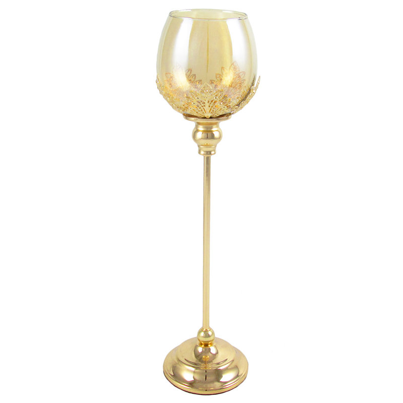 Porte-bougie en verre, H 19,5 po x l 5 po x P 5 po