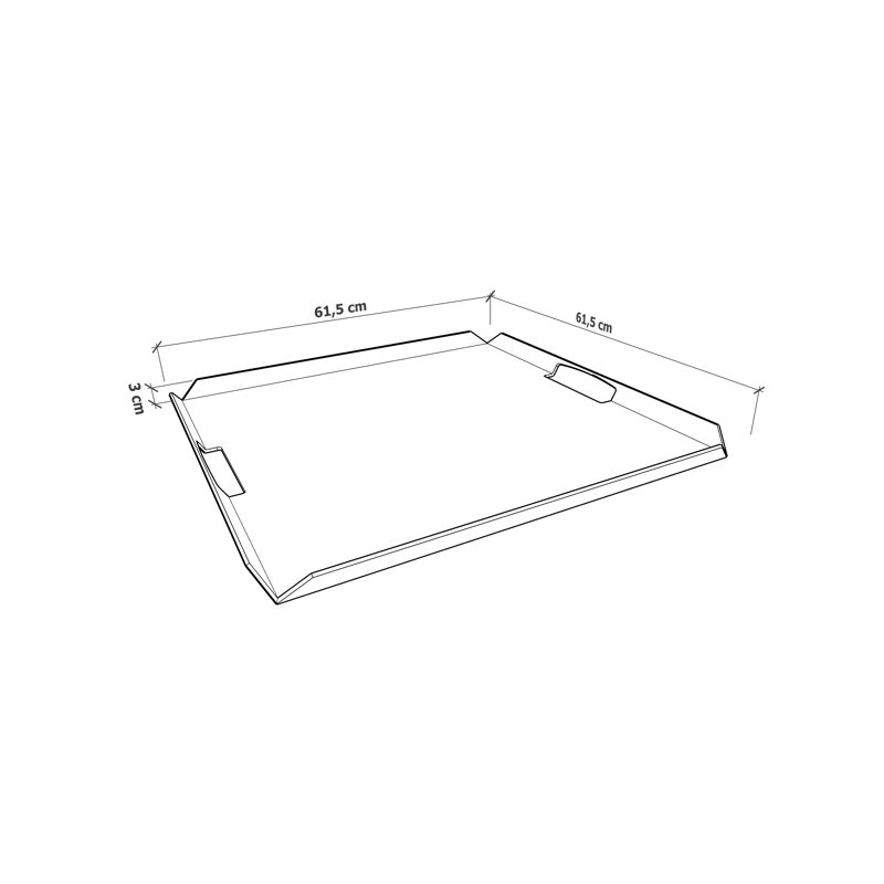 Kayo Metal Tray, 3cm H x 61cm W x 61cm D, Mocha
