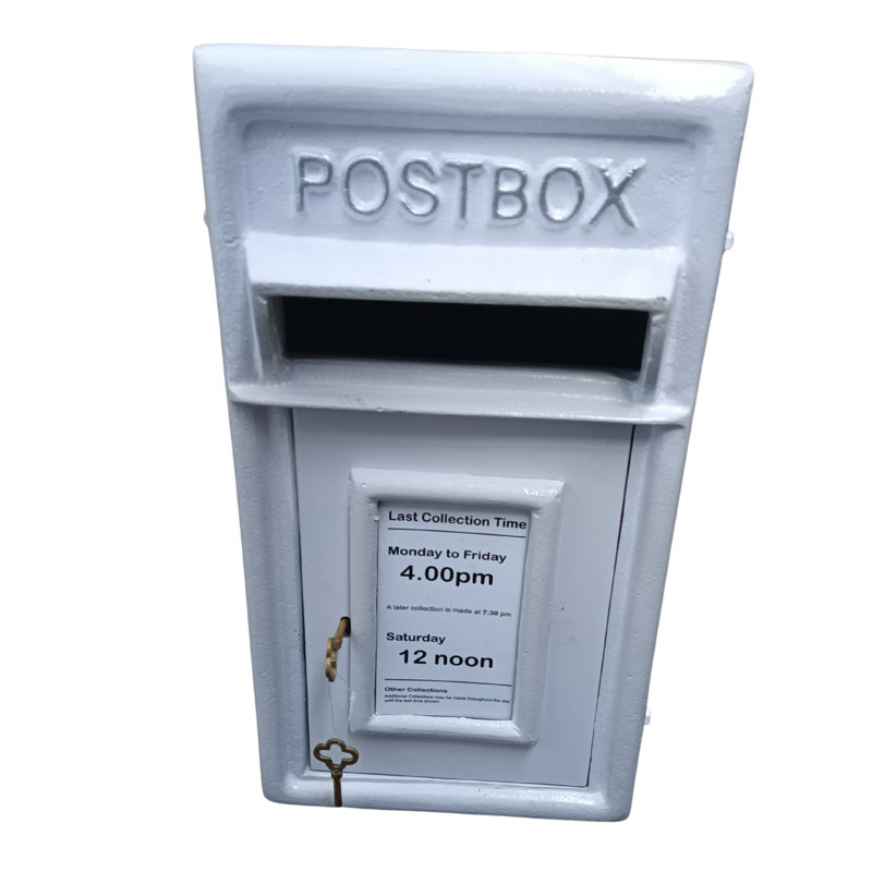 Lobato Metal Wall Mounted Post Box, White