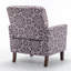 Fauteuil à motifs en mélange de polyester, structure en bois de bouleau massif avec pieds fuselés bruns