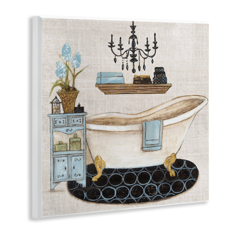 Plaque murale bleue pour le bain Relaxation, design par Janet Tava