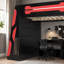 Lit mezzanine double avec bureau, tablettes multiples et lumière RVB-372458643