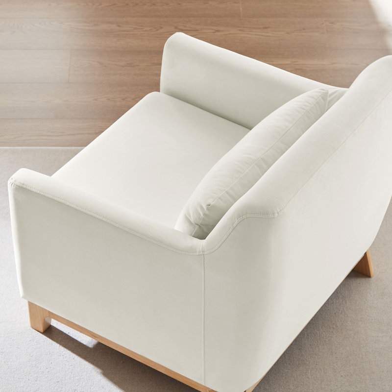 Aishah Upholstered Armchair, Beige Velvet