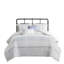 Literie 100% coton pour très grand / très grand lit, housse de couette 5 pièces facile à rembourrer, fermeture à glissière cachée