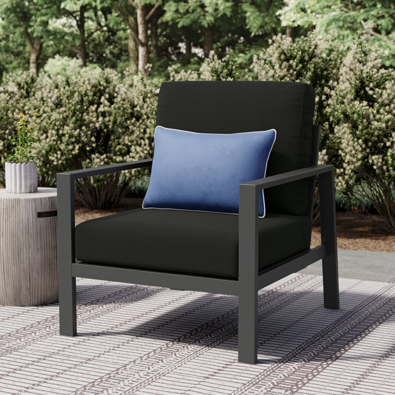 Townsend Patio Chair with Sunbrella® Cushions, Canvas Black Sunbrella® Canvas