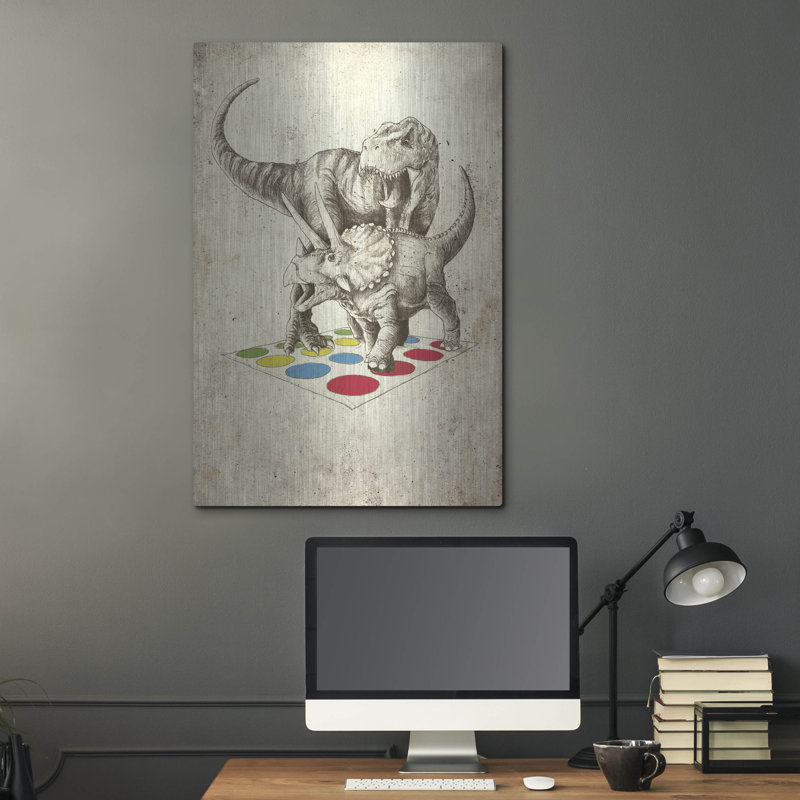 Art mural en métal luxueux «The Ultimate Bataille» par Michael Buxton, 16 po x 24 po, H 36 po x l 24 po