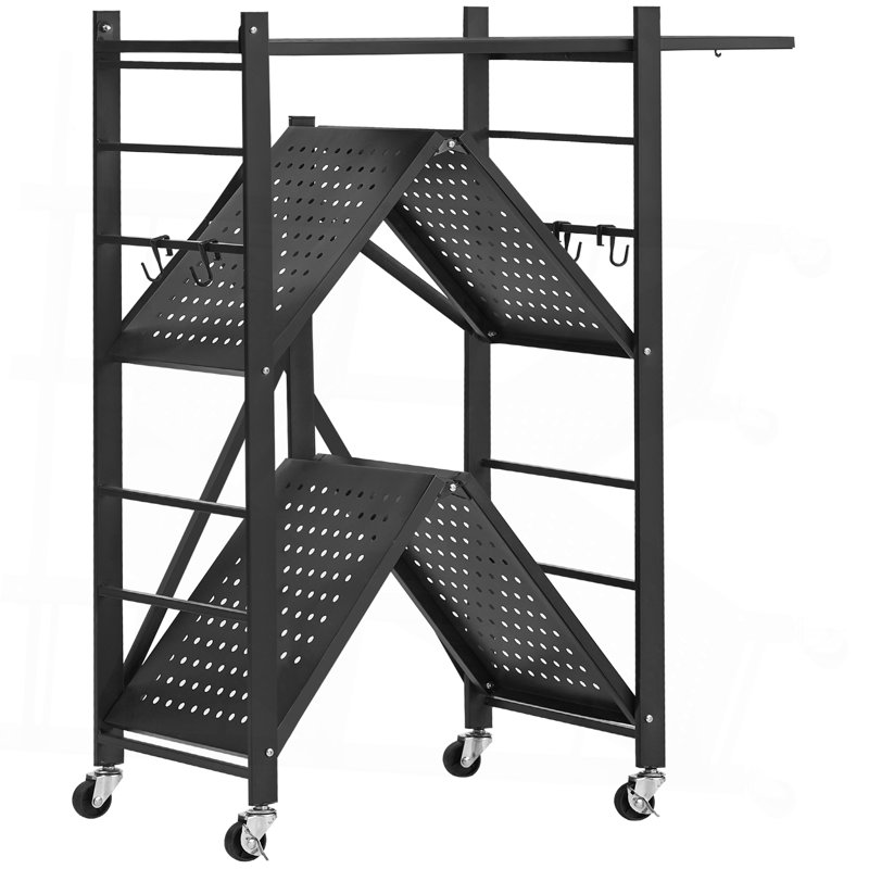 Étagère de rangement pliable à 3 niveaux avec roulettes 28 x 13 x 36 pouces
