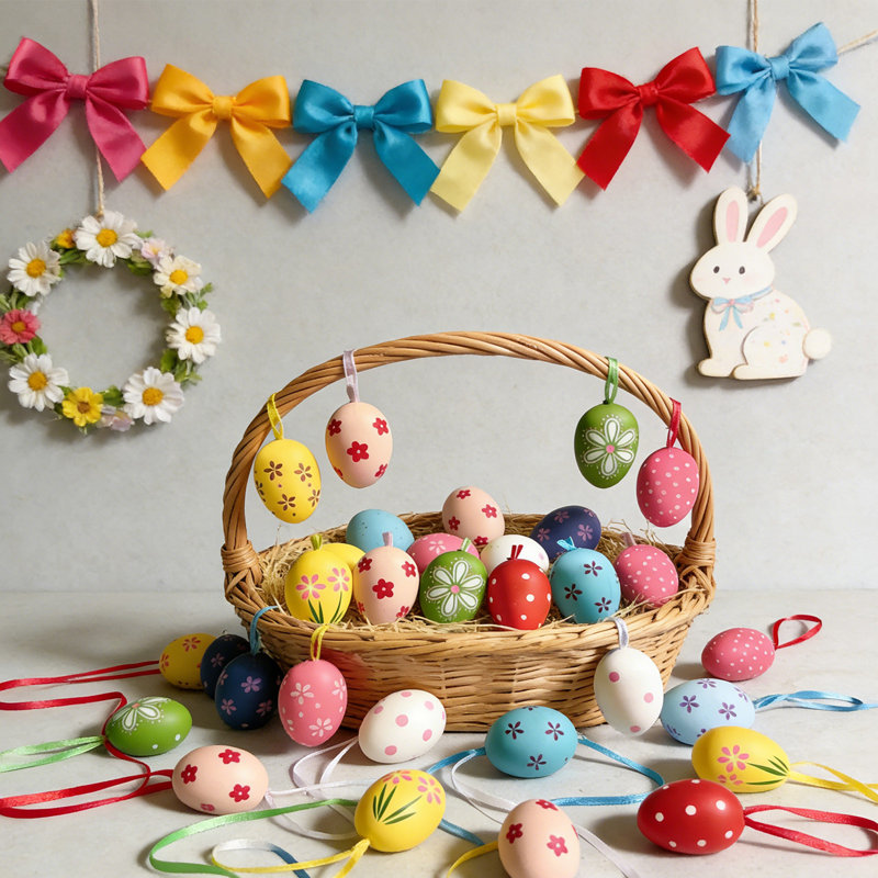 24 Pack Easter 4cm Eggs Pendants