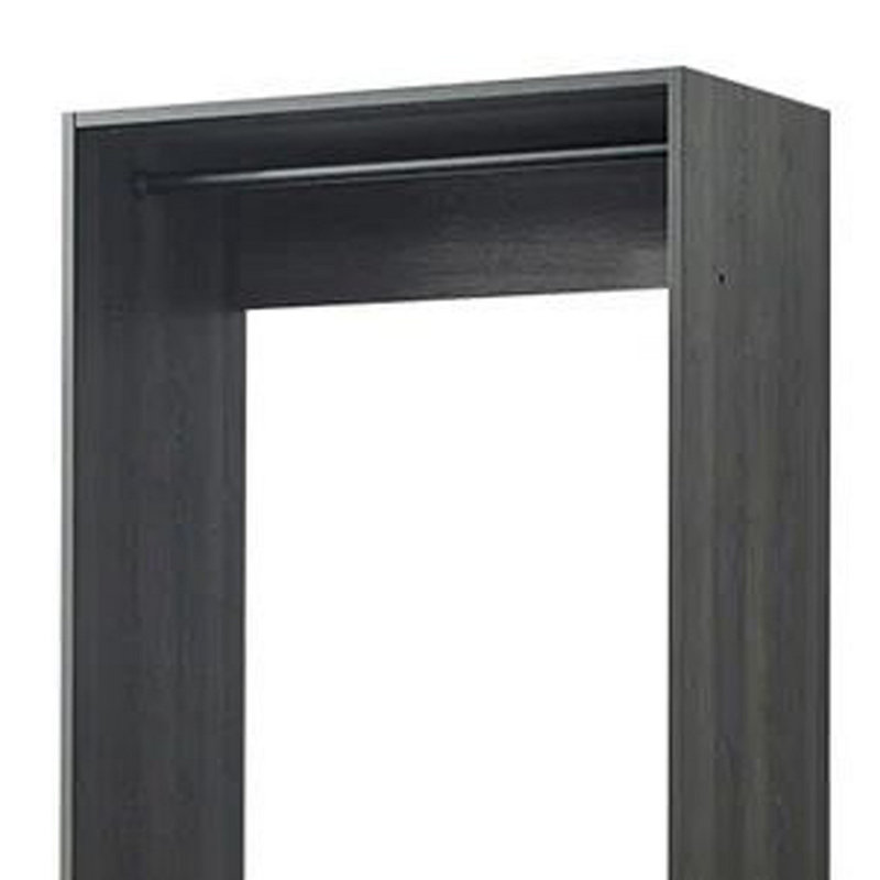 Dee Modular Closet System, 1 Metal Hanging Rod And 1 Shelf, Gray/Black