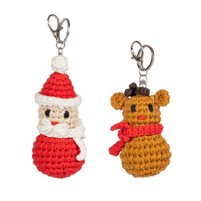 Trousse de crochet DIY pour les fêtes (lot de 2) : Renne et Père Noël