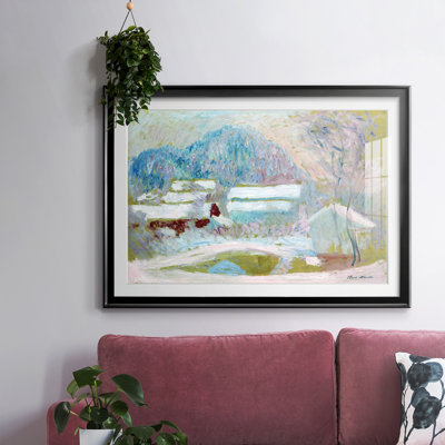 Paysage norvégien, Sandviken, 1895, reproduction encadrée avec biseauté mat et verre