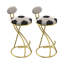 Tabourets de bar modernes rembourrés en forme de S (ensemble de 2 pièces)-1868522171