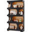Tablette de rangement autoportante moderne 71,26 "à 4 niveaux en forme de S noire et brune pour salon