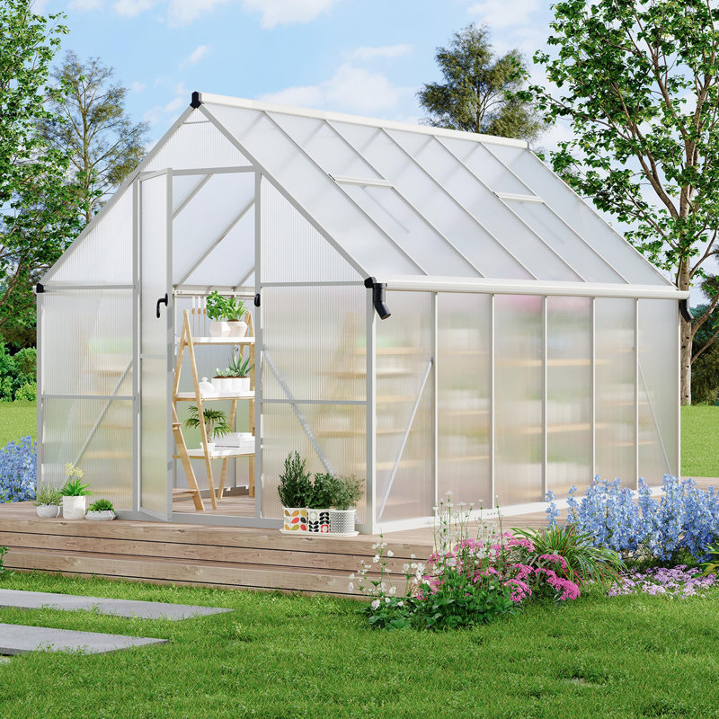Serre à accès rapide en polycarbonate à installation rapide avec évent de toit pour la ventilation de jardin extérieur