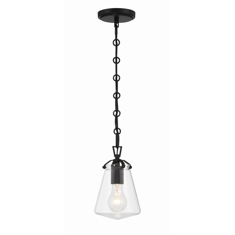 Luminaire suspendu conique à 1 lumière Blair, Noir mat