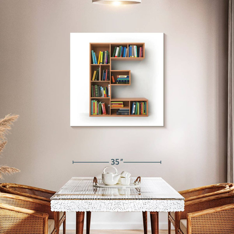 Tergel Bookcase Letter E, 36" H x 36" W