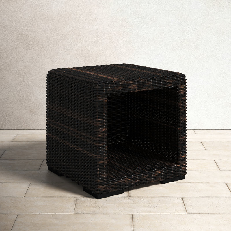 Kiona Square Resin Wicker Outdoor Side Table