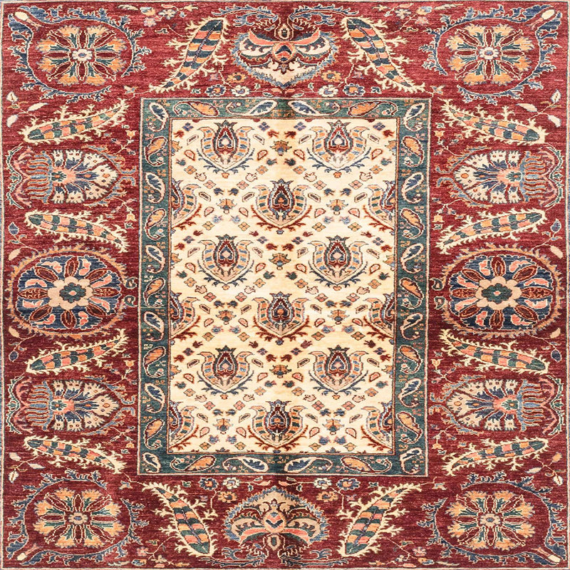 Tapis abstrait moderne 3253, Rectangle de 2 pi x 3 pi