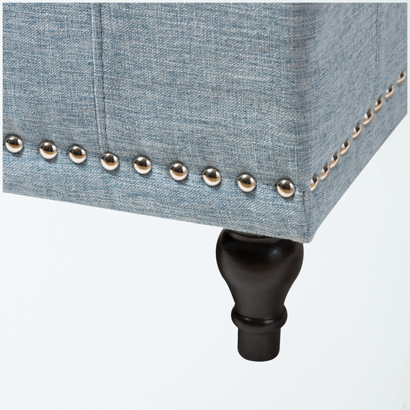 Banc de rangement avec repose-pieds Ahrens, bleu clair, H 18,7 po x l 41,73 po, Bleu clair, L 41,73 po x P 16,73 po