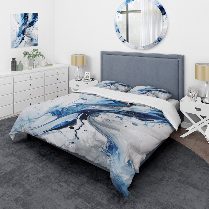 Ensemble de housse de couette bleu et gris Elixir I BeddingMicrofiber / Polyester