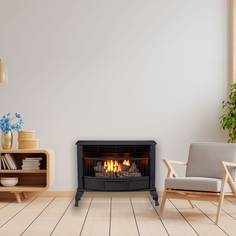 ProCom Ventless Dual Fuel Fireplace, Thermostat Control