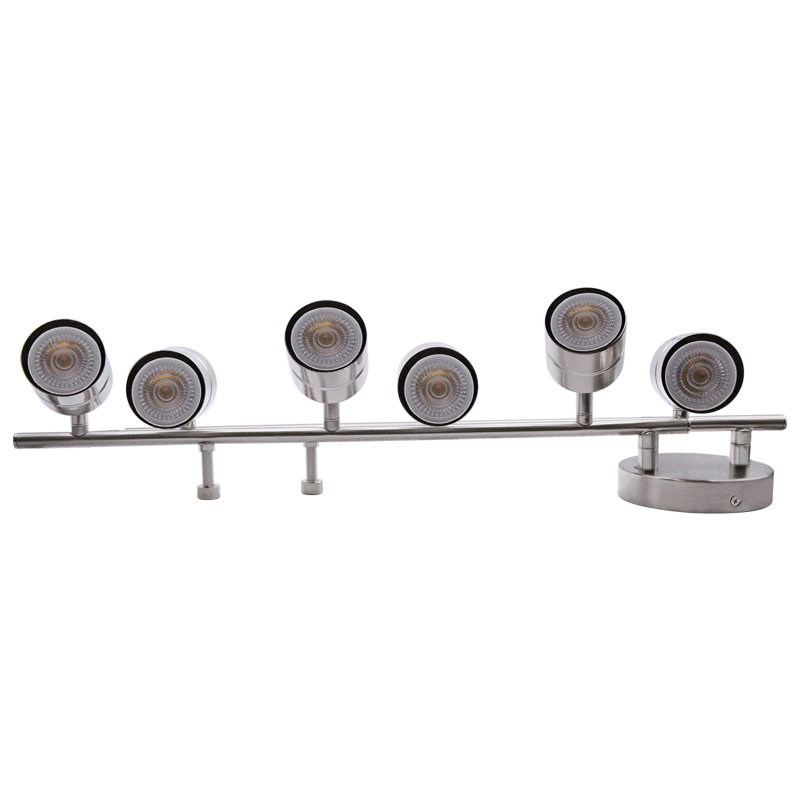 6-Light LED Dimmable Track Light with Rotatable Head