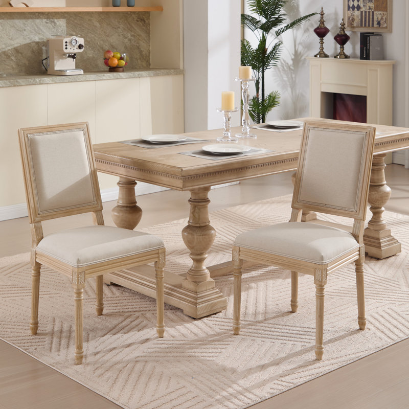 Ensemble de 2 chaises de salle à manger rembourrées French Country pour la cuisine, le salon et le restaurant