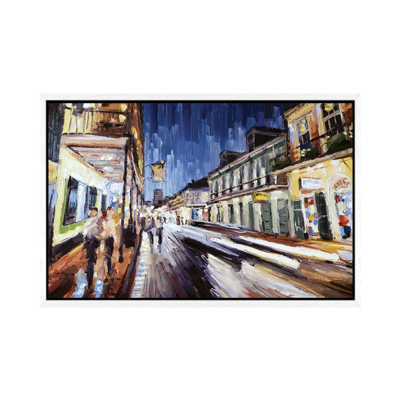 Bourbon And St Peter by Roger Disney - Painting on Canvas, 45.72cm H x 66.04cm W x 3.81cm D, White Framed