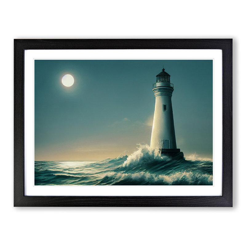 Epic Lighthouse - Framed Print, Black, 46cm H x 64cm W x 2cm D
