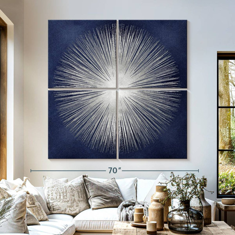 Avery Silver Sunburst On Blue I
