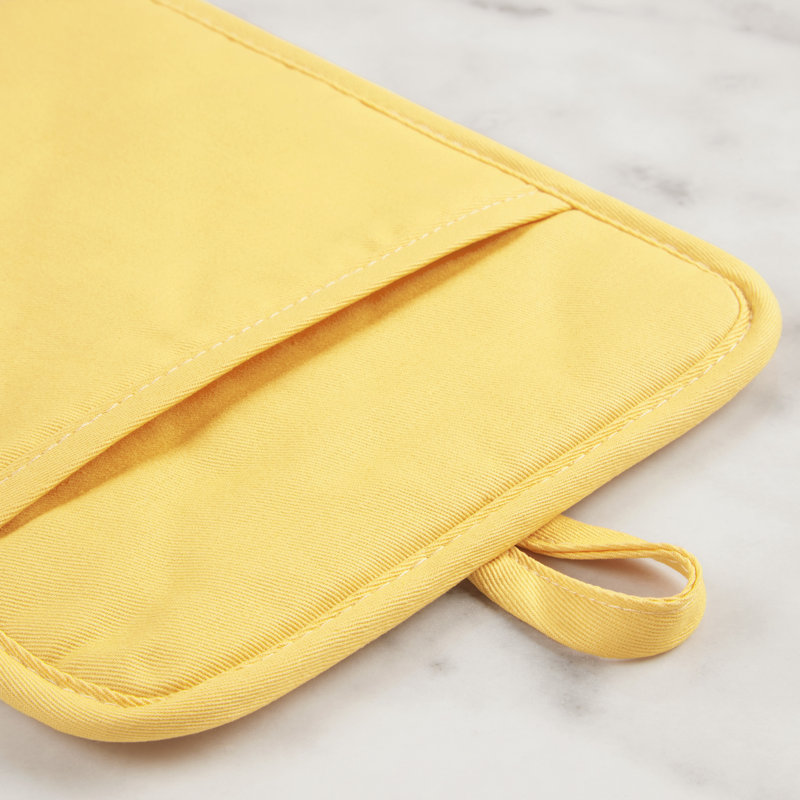 KitchenAid Ribbed Soft Silicone Potholder, Butter Yellow