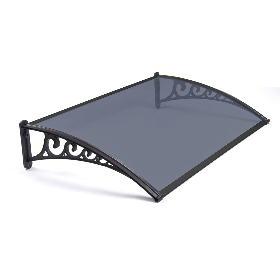 Dakota Fields 100cm W x 60cm D Plastic Black Cover Retractable Window Awning