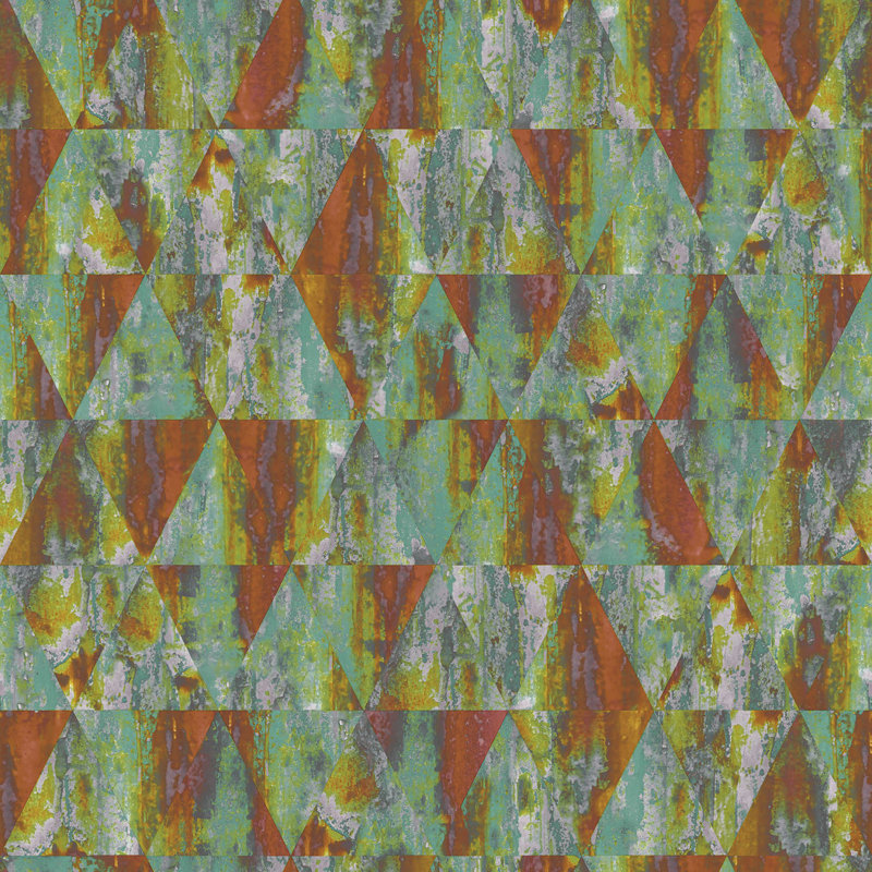 Grunge 10m x 53cm Metallic Wallpaper Roll, Green