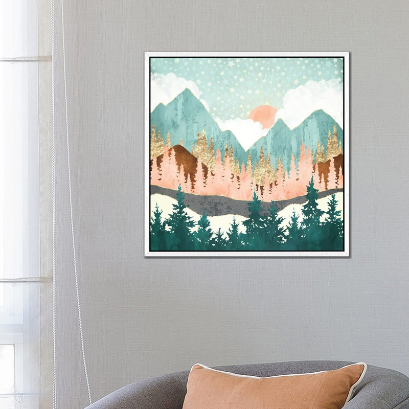 Winter Forest Vista - Print on Canvas, White Framed, 66.04 cm H x 66.04 cm W